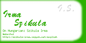 irma szikula business card